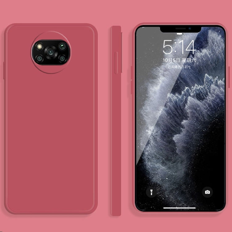 For Xiaomi Poco X3 NFC / Poco X3 Pro Solid Color Imitation Liquid Silicone Straight Edge Dropproof Full Coverage Protective Case