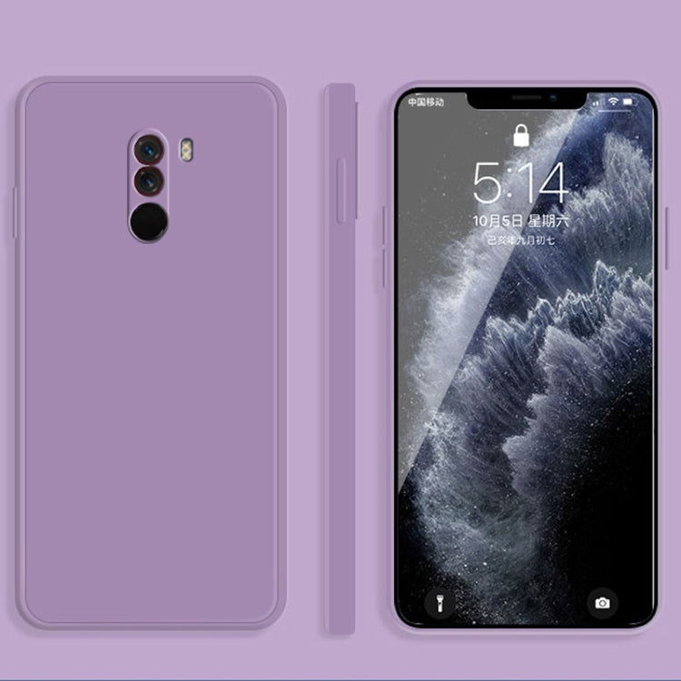 For Xiaomi PocoPhone F1 Solid Color Imitation Liquid Silicone Straight Edge Dropproof Full Coverage Protective Case