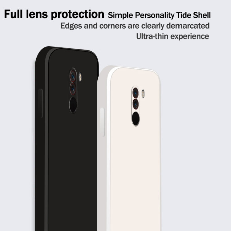 For Xiaomi PocoPhone F1 Solid Color Imitation Liquid Silicone Straight Edge Dropproof Full Coverage Protective Case