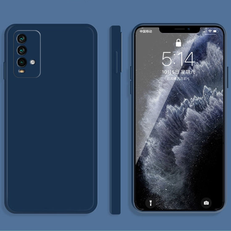 For Xiaomi Redmi Note 9 4G Solid Color Imitation Liquid Silicone Straight Edge Dropproof Full Coverage Protective Case