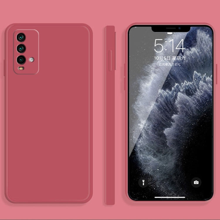For Xiaomi Redmi Note 9 4G Solid Color Imitation Liquid Silicone Straight Edge Dropproof Full Coverage Protective Case