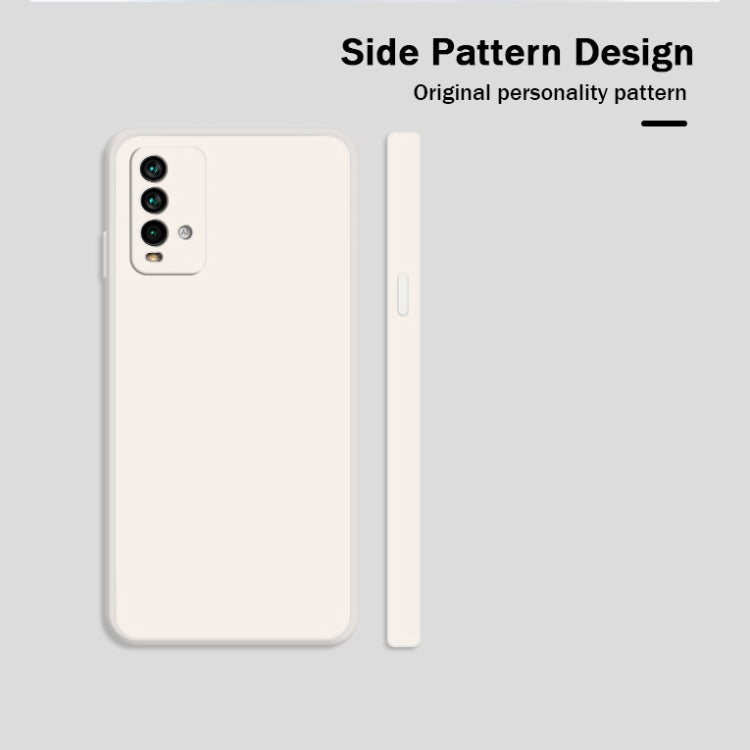 For Xiaomi Redmi Note 9 4G Solid Color Imitation Liquid Silicone Straight Edge Dropproof Full Coverage Protective Case