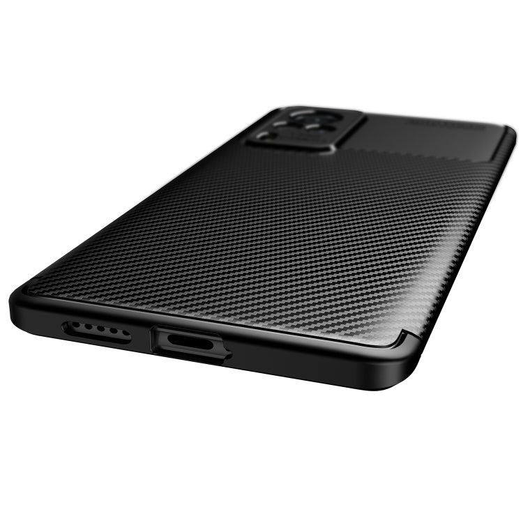 For vivo X60 Pro (Global Official Version) Carbon Fiber Texture Shockproof TPU Case