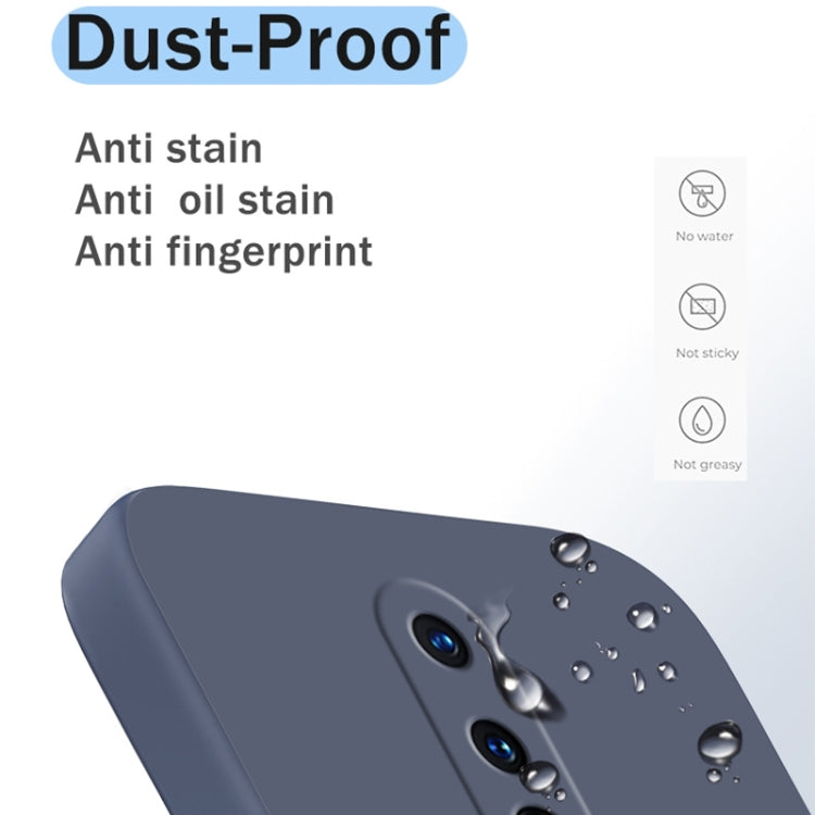 For OnePlus 8 Solid Color Imitation Liquid Silicone Straight Edge Dropproof Full Coverage Protective Case