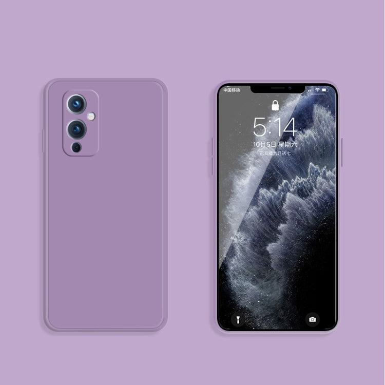 For OnePlus 9 Solid Color Imitation Liquid Silicone Straight Edge Dropproof Full Coverage Protective Case