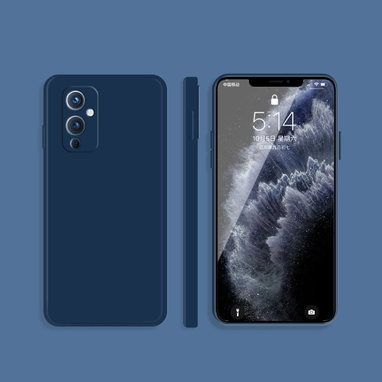 For OnePlus 9 Solid Color Imitation Liquid Silicone Straight Edge Dropproof Full Coverage Protective Case
