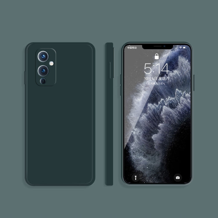 For OnePlus 9 Solid Color Imitation Liquid Silicone Straight Edge Dropproof Full Coverage Protective Case