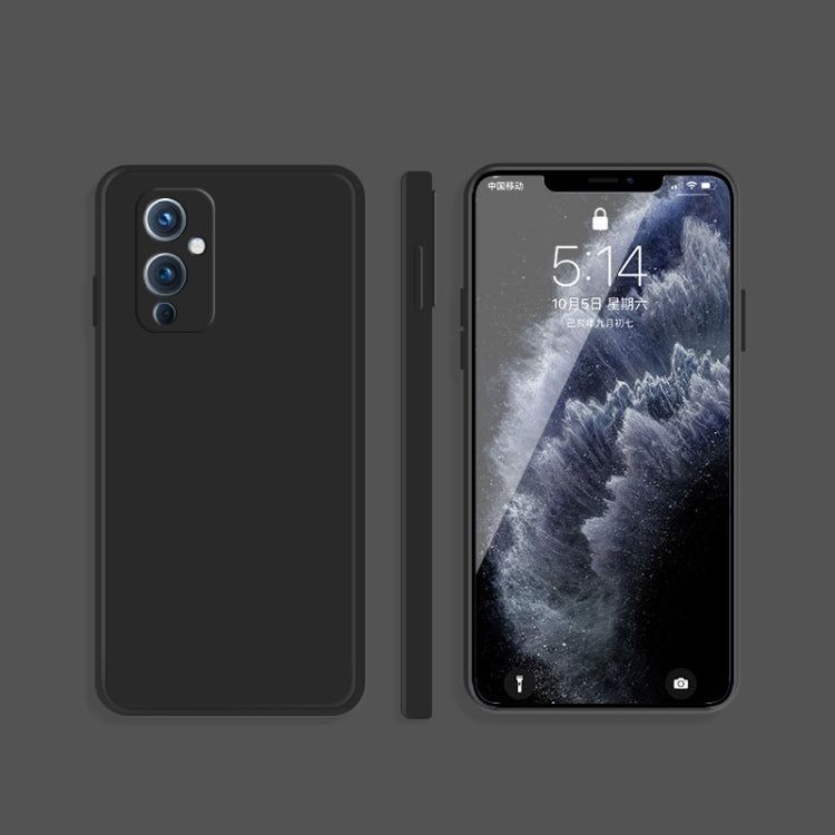 For OnePlus 9 Solid Color Imitation Liquid Silicone Straight Edge Dropproof Full Coverage Protective Case