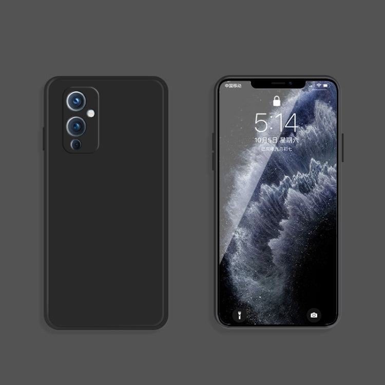 For OnePlus 9 Solid Color Imitation Liquid Silicone Straight Edge Dropproof Full Coverage Protective Case