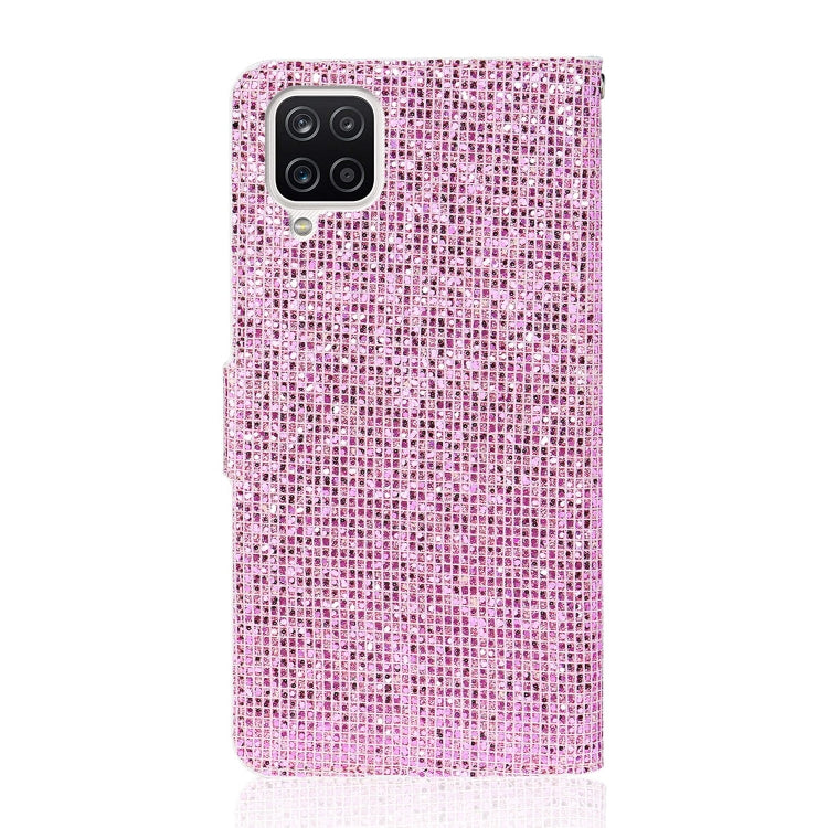For Samsung Galaxy A22 4G Glitter Powder Horizontal Flip Leather Case with Card Slots & Holder & Lanyard