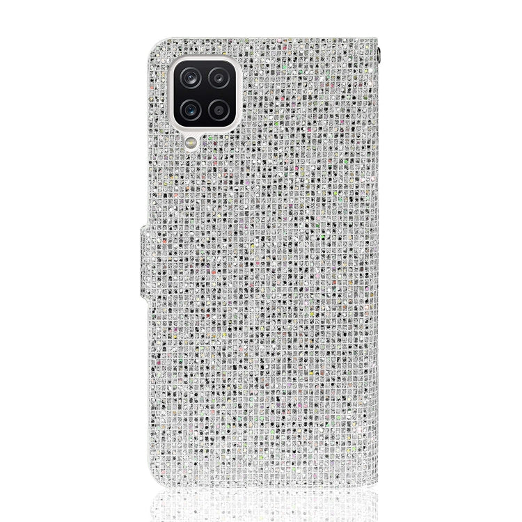 For Samsung Galaxy A22 4G Glitter Powder Horizontal Flip Leather Case with Card Slots & Holder & Lanyard