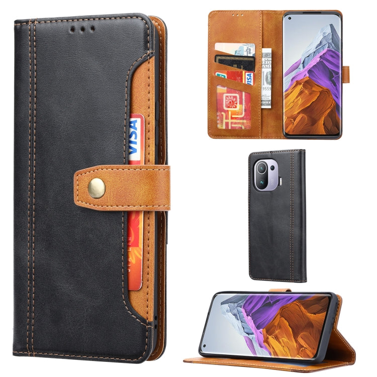 For Xiaomi Mi 11 Pro Calf Texture Double Fold Clasp Horizontal Flip Leather Case with Photo Frame & Holder & Card Slots & Wallet
