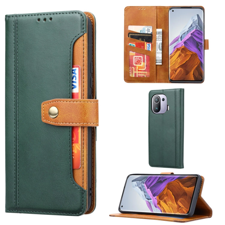 For Xiaomi Mi 11 Pro Calf Texture Double Fold Clasp Horizontal Flip Leather Case with Photo Frame & Holder & Card Slots & Wallet