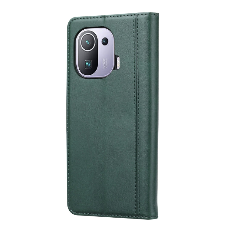 For Xiaomi Mi 11 Pro Calf Texture Double Fold Clasp Horizontal Flip Leather Case with Photo Frame & Holder & Card Slots & Wallet
