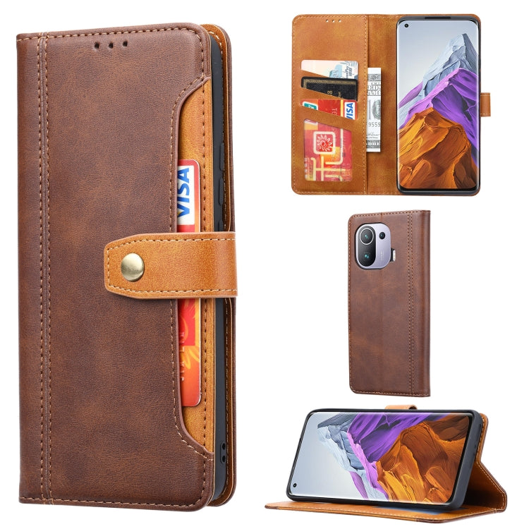 For Xiaomi Mi 11 Pro Calf Texture Double Fold Clasp Horizontal Flip Leather Case with Photo Frame & Holder & Card Slots & Wallet