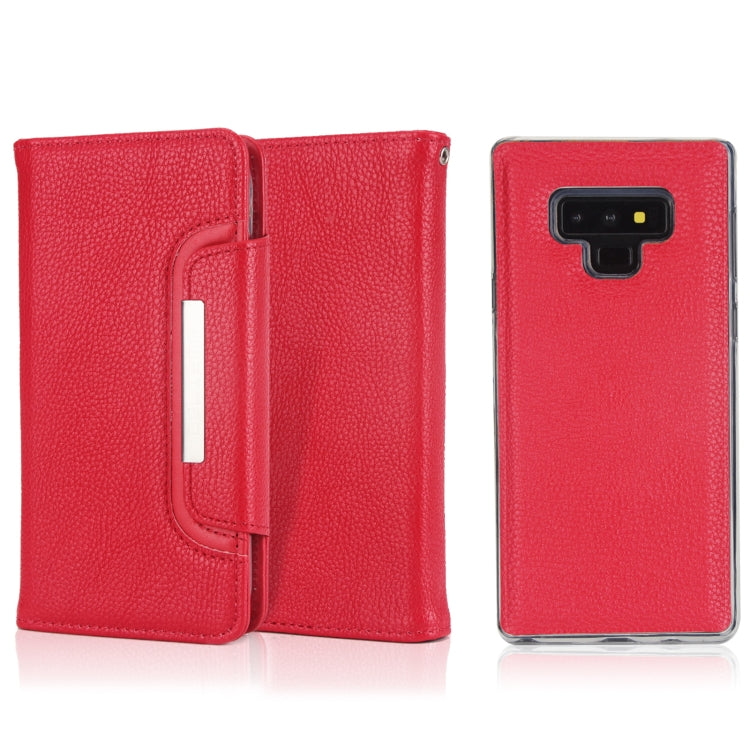 For Samsung Galaxy Note9 Litchi Texture Horizontal Flip Buckle Detachable Magnetic PU Leather Case with Card Slots & Wallet & Photo Frame
