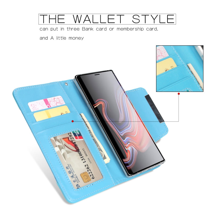 For Samsung Galaxy Note9 Litchi Texture Horizontal Flip Buckle Detachable Magnetic PU Leather Case with Card Slots & Wallet & Photo Frame