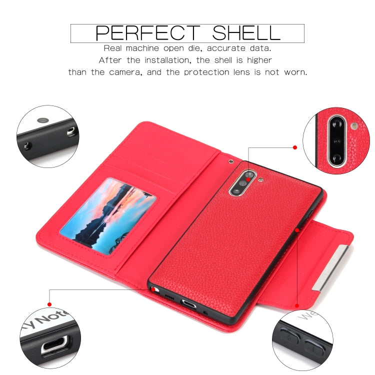For Samsung Galaxy Note10 / Note10 5G Litchi Texture Horizontal Flip Buckle Detachable Magnetic PU Leather Case with Card Slots & Wallet & Photo Frame
