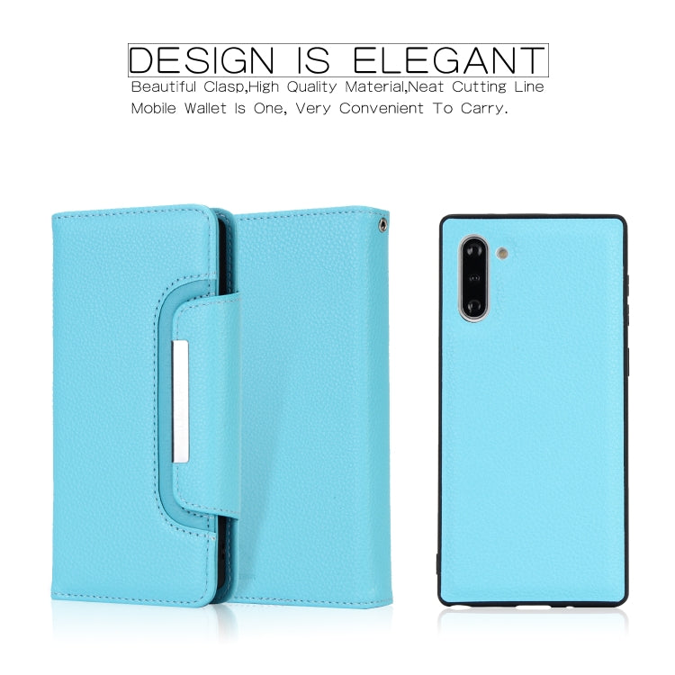 For Samsung Galaxy Note10 / Note10 5G Litchi Texture Horizontal Flip Buckle Detachable Magnetic PU Leather Case with Card Slots & Wallet & Photo Frame