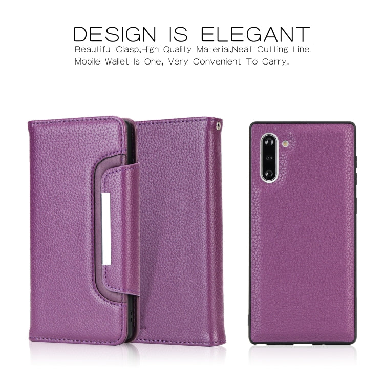 For Samsung Galaxy Note10 / Note10 5G Litchi Texture Horizontal Flip Buckle Detachable Magnetic PU Leather Case with Card Slots & Wallet & Photo Frame