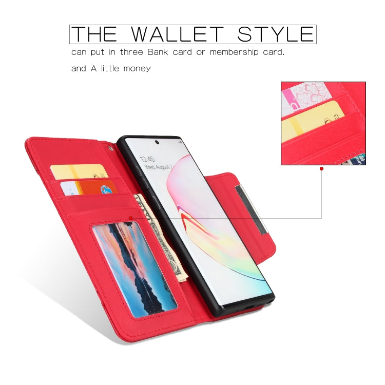 For Samsung Galaxy Note10+/Note10+ 5G Litchi Texture Horizontal Flip Buckle Detachable Magnetic PU Leather Case with Card Slots & Wallet & Photo Frame