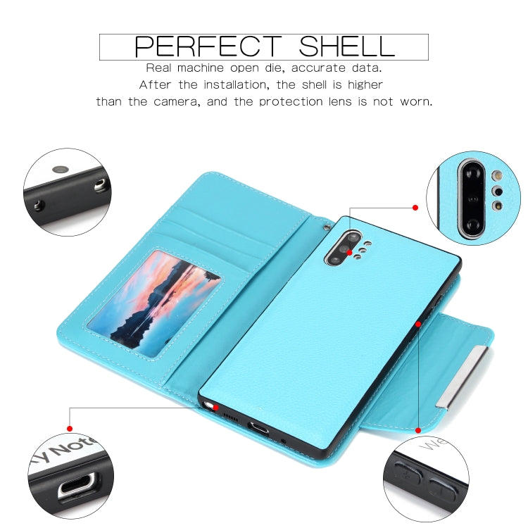 For Samsung Galaxy Note10+/Note10+ 5G Litchi Texture Horizontal Flip Buckle Detachable Magnetic PU Leather Case with Card Slots & Wallet & Photo Frame