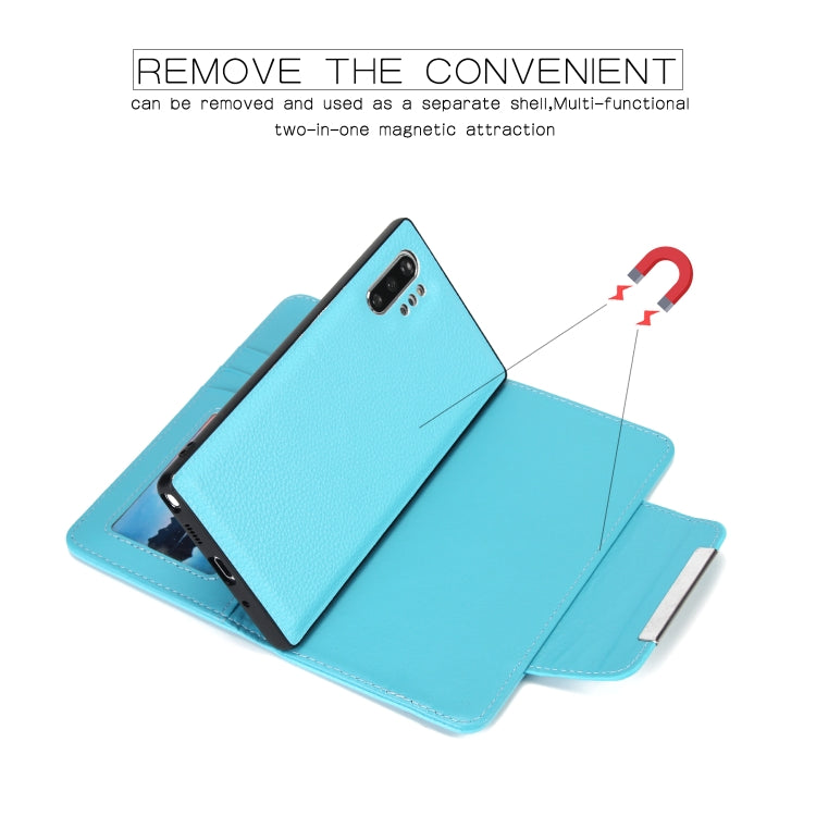 For Samsung Galaxy Note10+/Note10+ 5G Litchi Texture Horizontal Flip Buckle Detachable Magnetic PU Leather Case with Card Slots & Wallet & Photo Frame