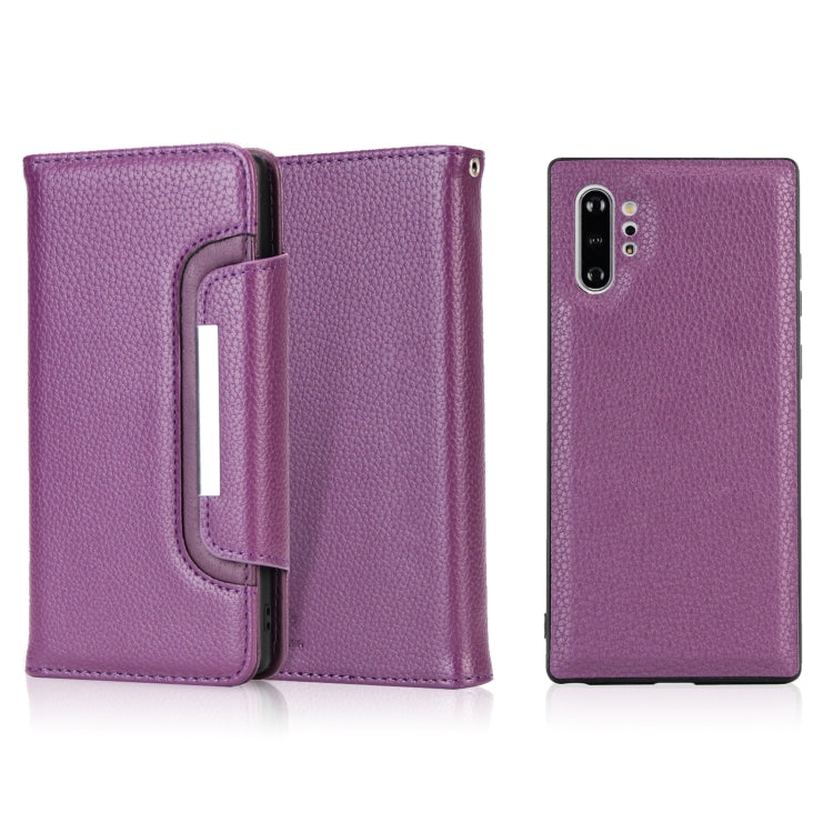 For Samsung Galaxy Note10+/Note10+ 5G Litchi Texture Horizontal Flip Buckle Detachable Magnetic PU Leather Case with Card Slots & Wallet & Photo Frame