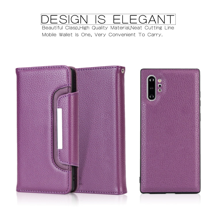 For Samsung Galaxy Note10+/Note10+ 5G Litchi Texture Horizontal Flip Buckle Detachable Magnetic PU Leather Case with Card Slots & Wallet & Photo Frame