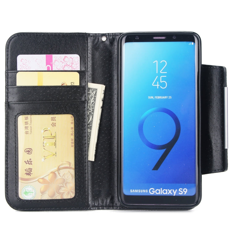For Samsung Galaxy S9 Litchi Texture Horizontal Flip Buckle Detachable Magnetic PU Leather Case with Card Slots & Wallet & Photo Frame