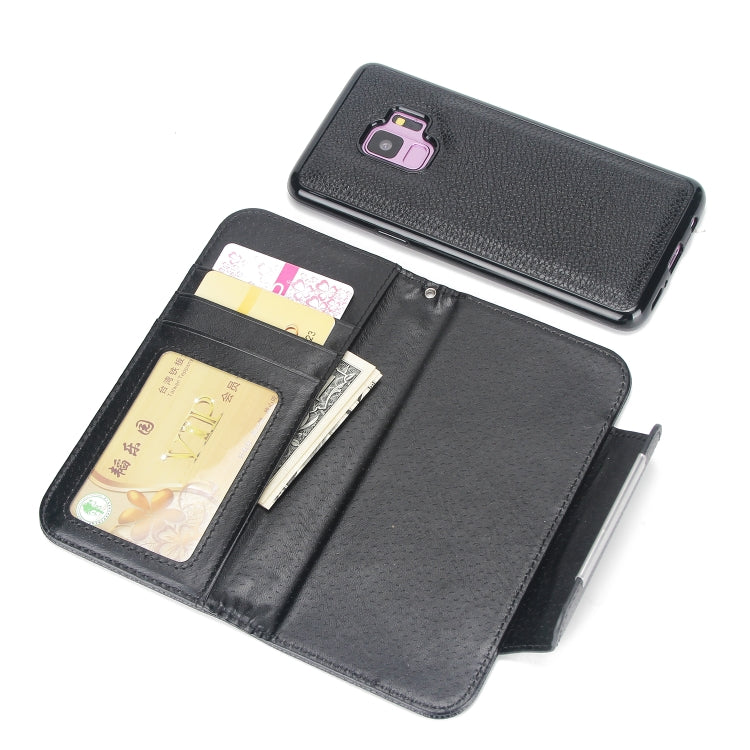 For Samsung Galaxy S9 Litchi Texture Horizontal Flip Buckle Detachable Magnetic PU Leather Case with Card Slots & Wallet & Photo Frame