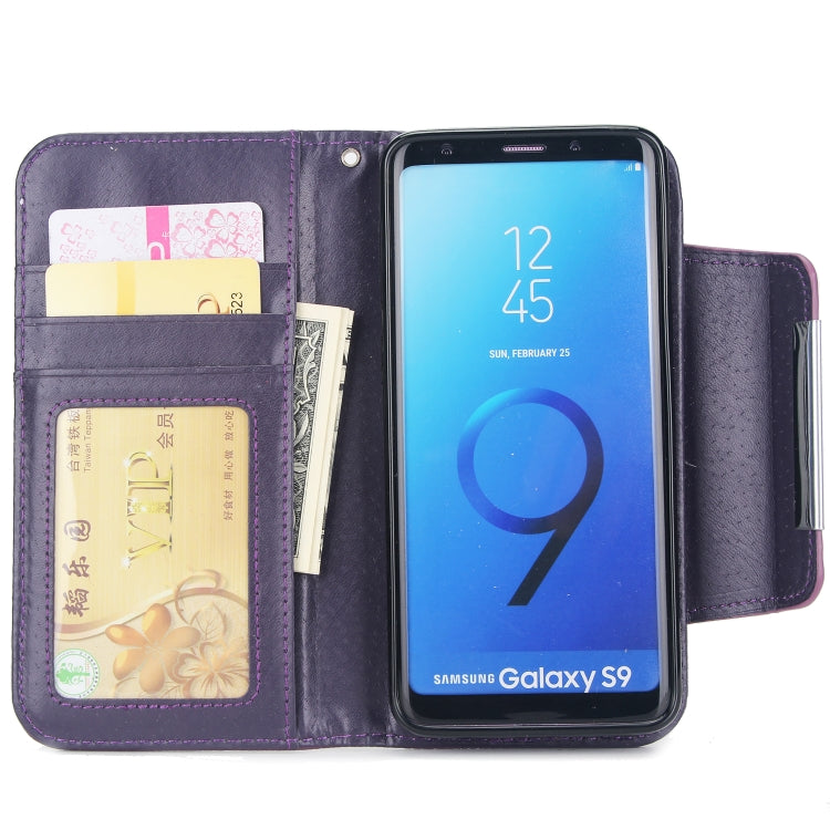 For Samsung Galaxy S9 Litchi Texture Horizontal Flip Buckle Detachable Magnetic PU Leather Case with Card Slots & Wallet & Photo Frame