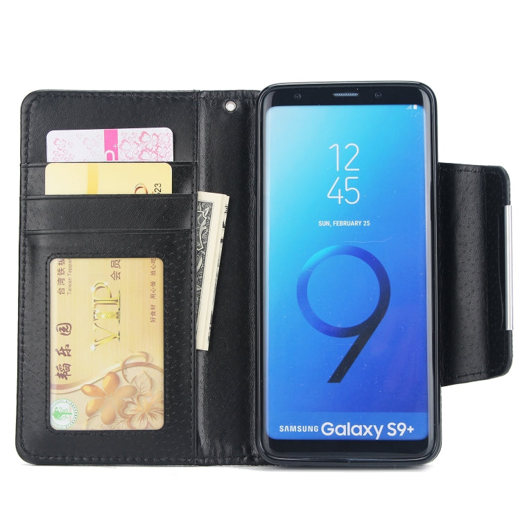 For Samsung Galaxy S9+ Litchi Texture Horizontal Flip Buckle Detachable Magnetic PU Leather Case with Card Slots & Wallet & Photo Frame