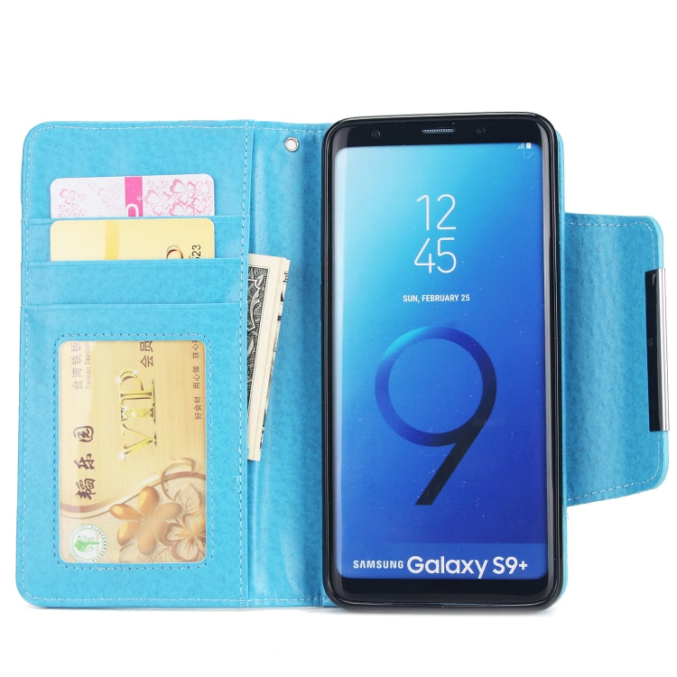 For Samsung Galaxy S9+ Litchi Texture Horizontal Flip Buckle Detachable Magnetic PU Leather Case with Card Slots & Wallet & Photo Frame