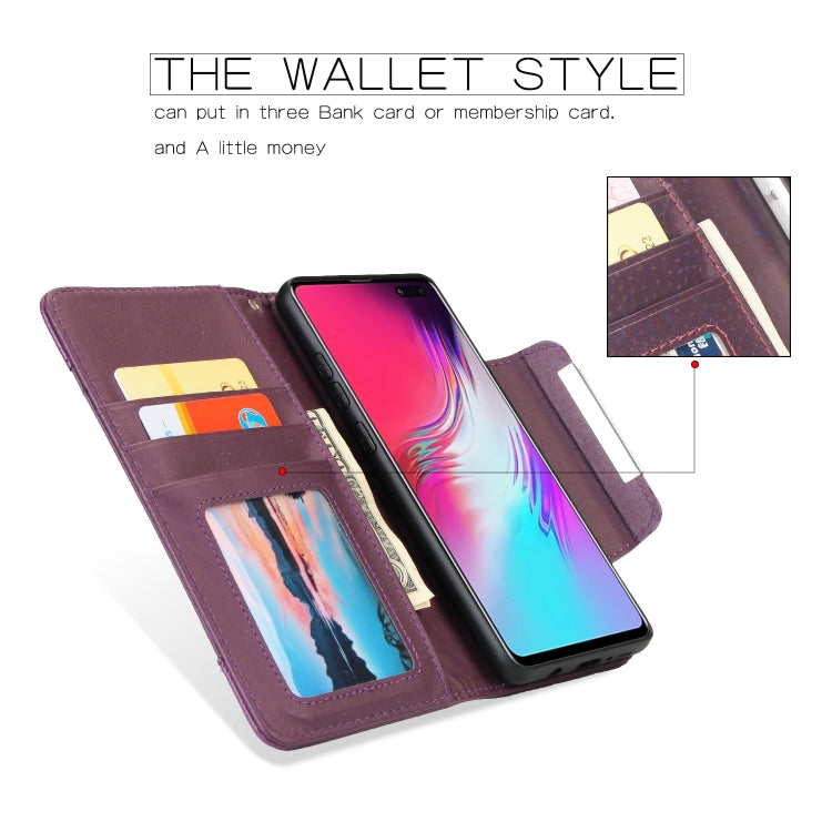 For Samsung Galaxy S10 5G Litchi Texture Horizontal Flip Buckle Detachable Magnetic PU Leather Case with Card Slots & Wallet & Photo Frame
