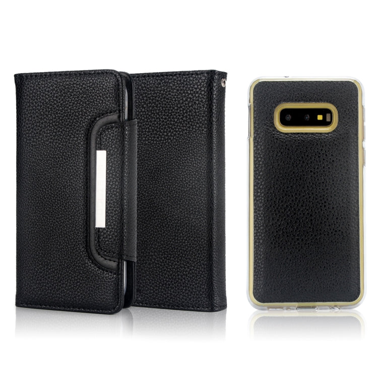 For Samsung Galaxy S10e Litchi Texture Horizontal Flip Buckle Detachable Magnetic PU Leather Case with Card Slots & Wallet & Photo Frame