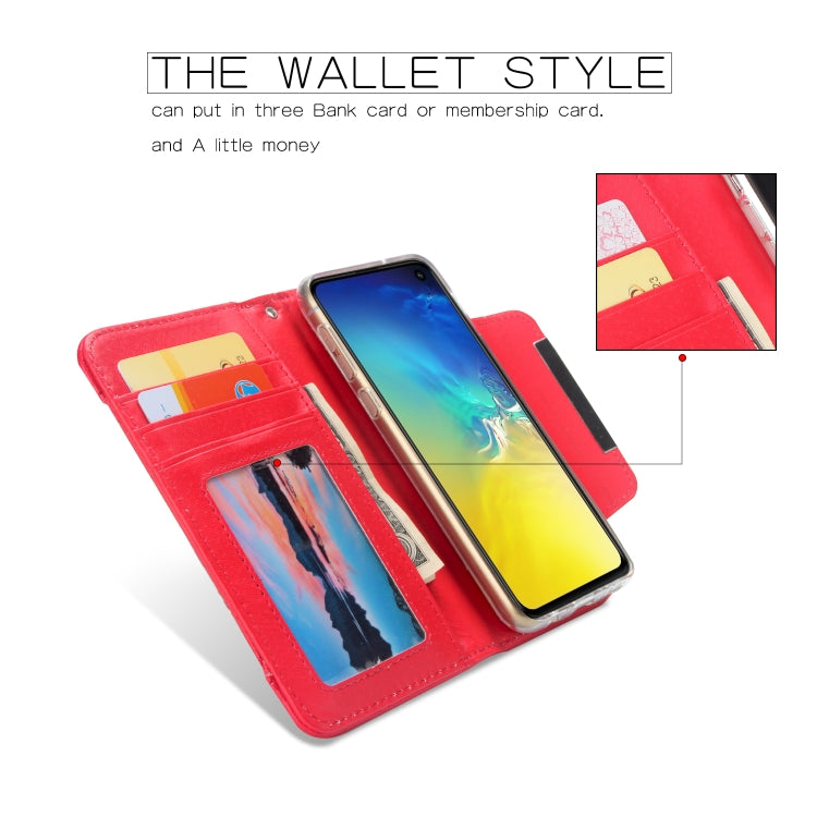 For Samsung Galaxy S10e Litchi Texture Horizontal Flip Buckle Detachable Magnetic PU Leather Case with Card Slots & Wallet & Photo Frame