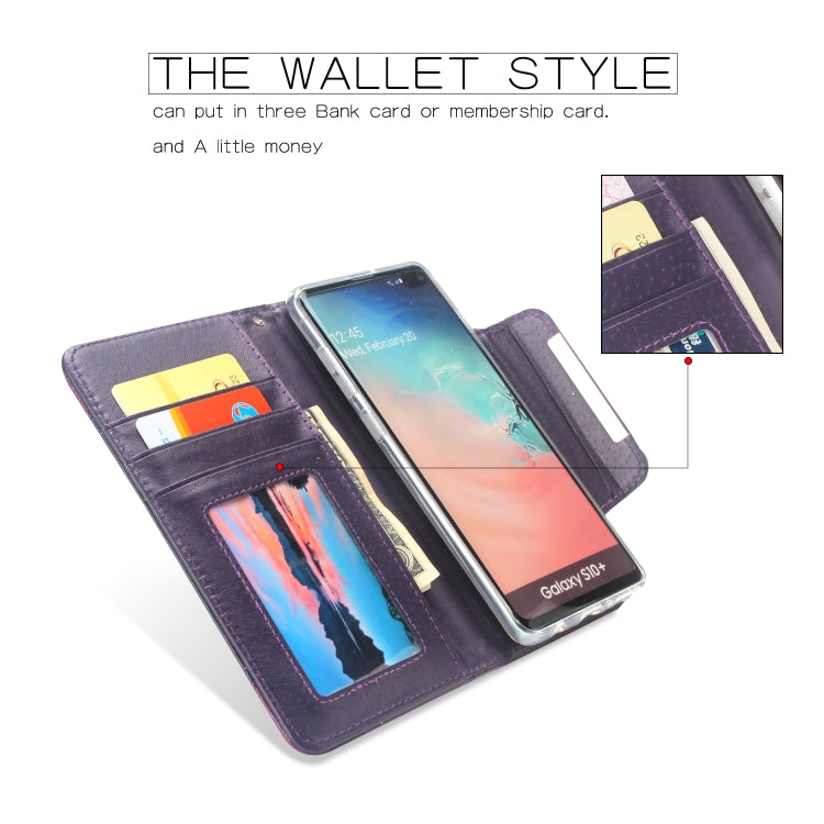 For Samsung Galaxy S10+ Litchi Texture Horizontal Flip Buckle Detachable Magnetic PU Leather Case with Card Slots & Wallet & Photo Frame