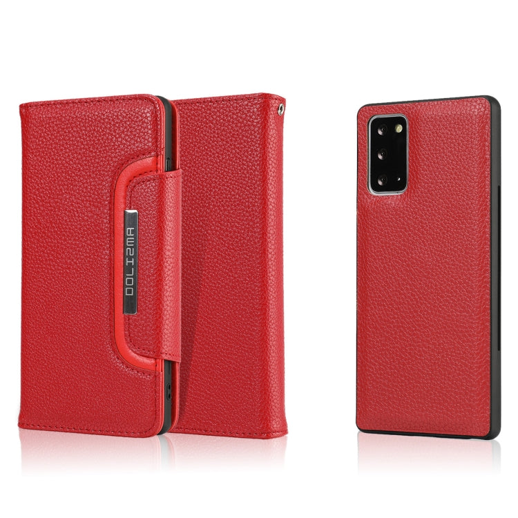 For Samsung Galaxy S20 FE Litchi Texture Horizontal Flip Buckle Detachable Magnetic PU Leather Case with Card Slots & Wallet & Photo Frame