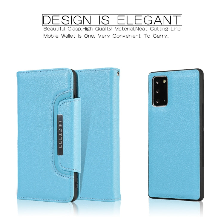 For Samsung Galaxy S20 FE Litchi Texture Horizontal Flip Buckle Detachable Magnetic PU Leather Case with Card Slots & Wallet & Photo Frame