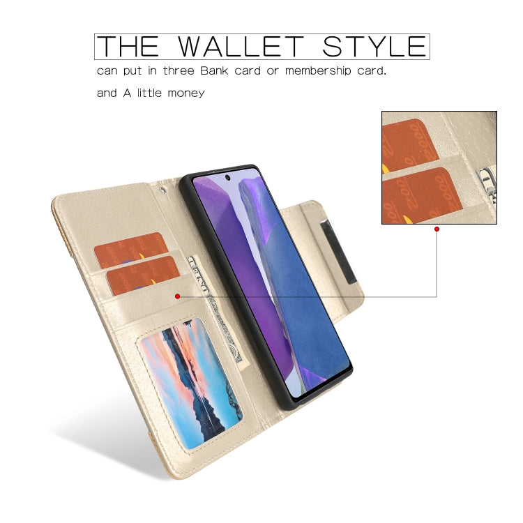 For Samsung Galaxy S20 FE Litchi Texture Horizontal Flip Buckle Detachable Magnetic PU Leather Case with Card Slots & Wallet & Photo Frame