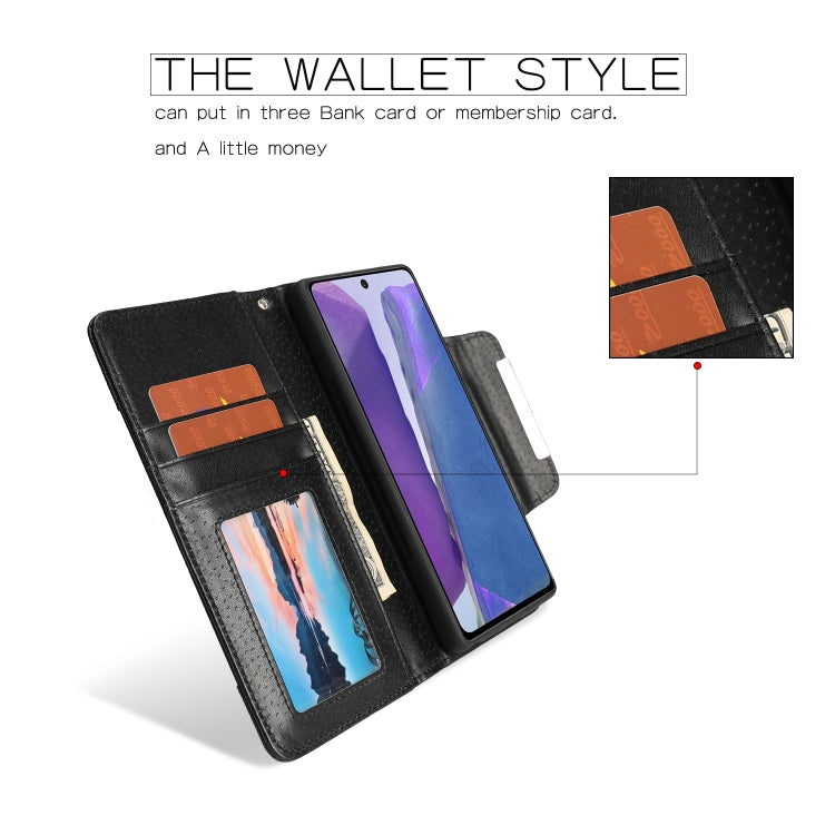 For Samsung Galaxy Note20 Litchi Texture Horizontal Flip Buckle Detachable Magnetic PU Leather Case with Card Slots & Wallet & Photo Frame