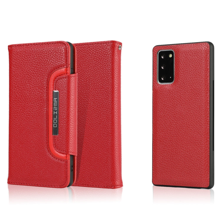 For Samsung Galaxy Note20 Litchi Texture Horizontal Flip Buckle Detachable Magnetic PU Leather Case with Card Slots & Wallet & Photo Frame