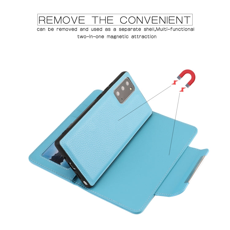 For Samsung Galaxy Note20 Litchi Texture Horizontal Flip Buckle Detachable Magnetic PU Leather Case with Card Slots & Wallet & Photo Frame