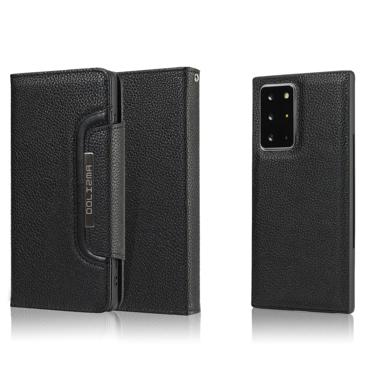 For Samsung Galaxy Note20 Ultra Litchi Texture Horizontal Flip Buckle Detachable Magnetic PU Leather Case with Card Slots & Wallet & Photo Frame