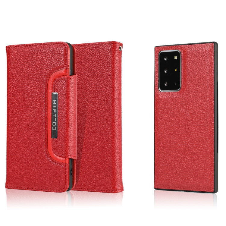 For Samsung Galaxy Note20 Ultra Litchi Texture Horizontal Flip Buckle Detachable Magnetic PU Leather Case with Card Slots & Wallet & Photo Frame