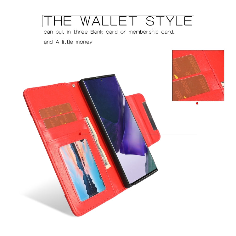 For Samsung Galaxy Note20 Ultra Litchi Texture Horizontal Flip Buckle Detachable Magnetic PU Leather Case with Card Slots & Wallet & Photo Frame