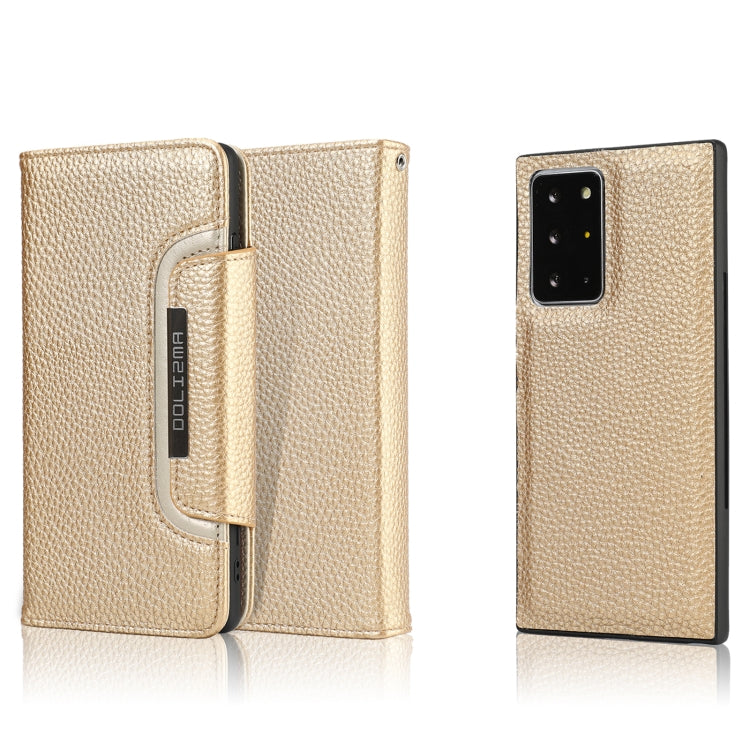 For Samsung Galaxy Note20 Ultra Litchi Texture Horizontal Flip Buckle Detachable Magnetic PU Leather Case with Card Slots & Wallet & Photo Frame