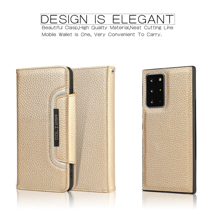 For Samsung Galaxy Note20 Ultra Litchi Texture Horizontal Flip Buckle Detachable Magnetic PU Leather Case with Card Slots & Wallet & Photo Frame
