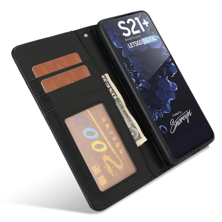 For Samsung Galaxy S21 5G Litchi Texture Horizontal Flip Buckle Detachable Magnetic PU Leather Case with Card Slots & Wallet & Photo Frame